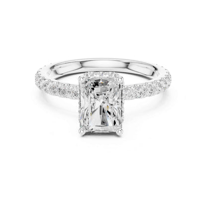 1.5 Carat Radiant-Cut Diamond Engagement Ring with Pavé Band