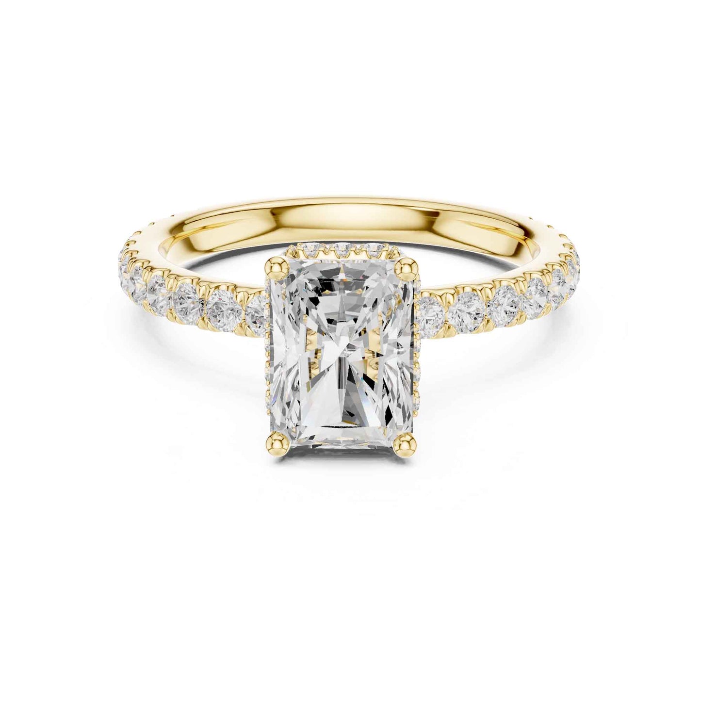 1.5 Carat Radiant-Cut Diamond Engagement Ring with Pavé Band