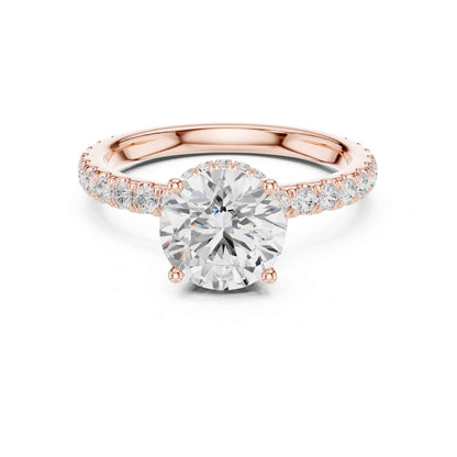 1.5 Carat Round-Cut Diamond Engagement Ring with Pavé Band