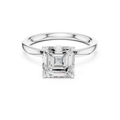 2 Carat Asscher Cut Lab Grown Diamond Solitaire Engagement Ring