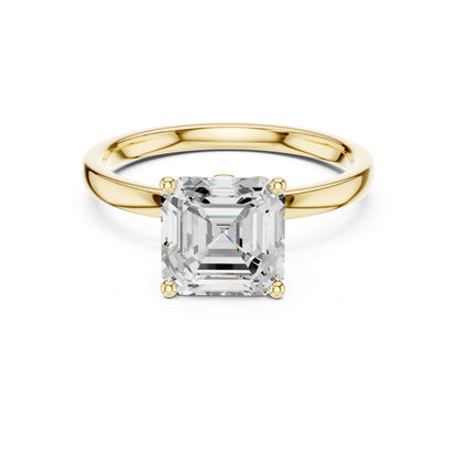 2 Carat Asscher Cut Lab Grown Diamond Solitaire Engagement Ring