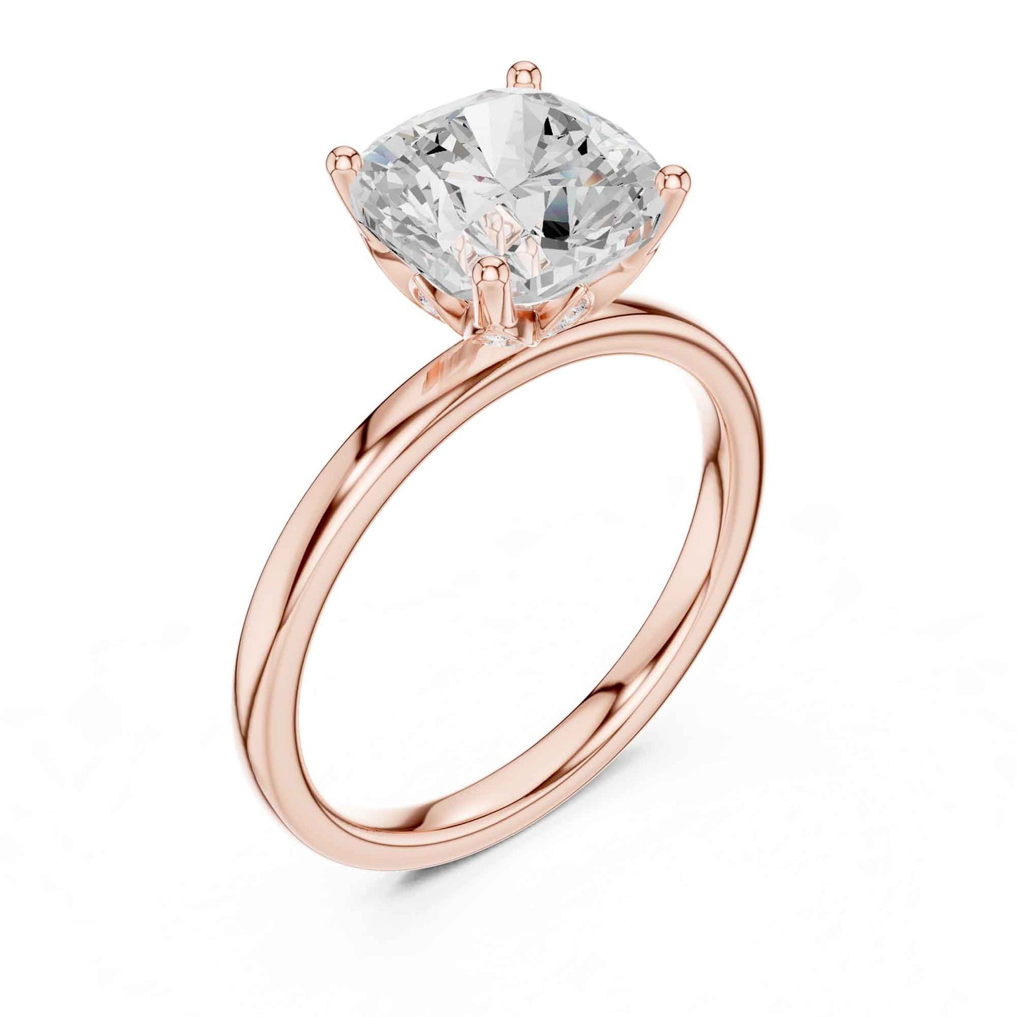 2 Carat Cushion Cut Diamond Engagement Ring in Classic Solitaire Setting