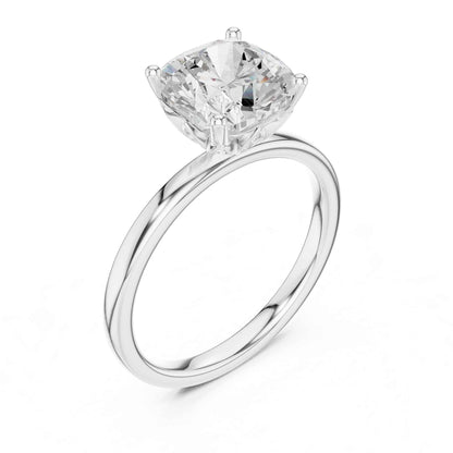 2 Carat Cushion Cut Diamond Engagement Ring in Classic Solitaire Setting