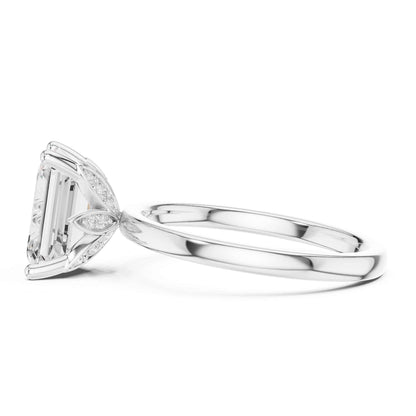 2 Carat Emerald Cut Lab Grown Diamond Solitaire Engagement Ring
