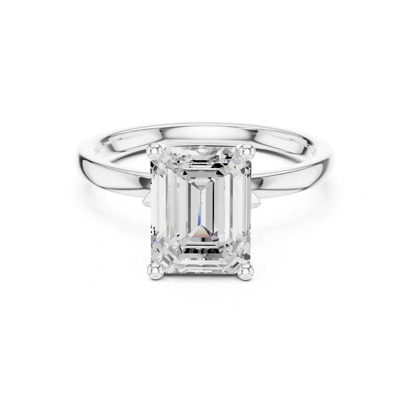 2 Carat Emerald Cut Lab Grown Diamond Solitaire Engagement Ring