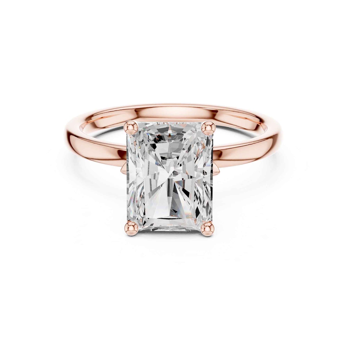 2 Carat Classic Radiant Cut Diamond Solitaire Engagement Ring