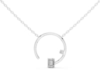 Emerald Cut Lab Grown Diamond Drop Chain & Pendant