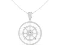 Lab Grown Diamond Compass Wheel Chain & Pendant