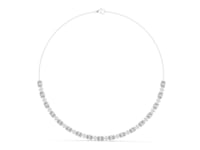 Oval Cut Lab Grown Diamond Floral Link Necklace