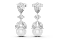 Seraphine Lab Grown Diamond With Pearl Drop & Dangle Earrings