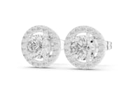 Round Brilliant Cut Lab Grown Diamond Halo Stud Earrings
