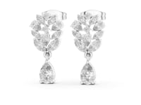 Floral Cluster Pear Lab Grown Diamond Drop & Dangle Earrings