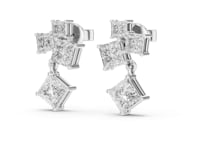 Starlight Princess Cut Lab Grown Diamond Drop & Dangle Earrings
