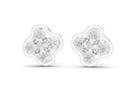 Floral Round Cut Lab Grown Diamond Cluster Stud Earrings