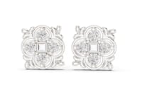 Star Bloom Round Cut Lab Grown Diamond Stud Earrings