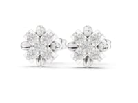 Floral Lab Grown Diamond Cluster Stud Earrings