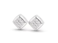 Classic Round Cut Lab Grown Diamond Halo Stud Earrings