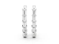 Baguette Straight Lab Grown Diamond Minimal Hoop & Huggie Earrings