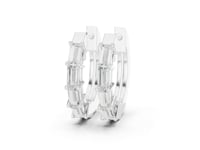 Baguette Straight Cut Lab Grown Diamond Hoop & Huggie Earrings