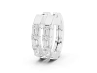 Emerald Cut Lab Grown Diamond Hoop & Huggie Earrings