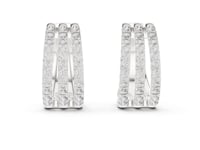 Triple Row Lab Grown Diamond  Hoop & Huggie Earrings