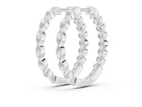 Round & Marquise Cut Lab Grown Diamond Hoop & Huggie Earrings