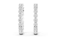 Classic Round Cut Diamond Line Hoop & Huggie Earrings