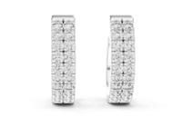 Luxury Round Cut Pavé Lab Grown Diamond Hoop & Huggie Earrings