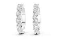 Marquise Cut Lab Grown Diamond Accent Hoop & Huggie Earrings