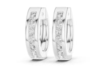 Classic Round Cut Lab Grown Diamond Bezel Setting Hoop & Huggie Earrings
