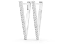 V-Shape Round Cut Lab Grown Diamond Hoop & Huggie Earrings
