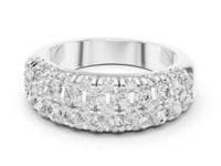 Wide Three Row Lab Grown Diamond Eternity Wedding Band
