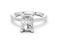 2 Carat Radiant Cut Lab Grown Diamond Engagement Ring with Pavé Band