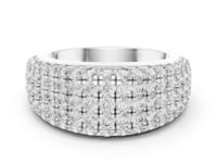 Carat Luxury Five Row Lab Grown Diamond Eternity Wedding Band