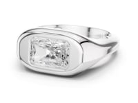 2 Carat Radiant Cut Lab Grown Diamond Bezel Set Statement Ring