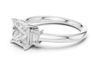 1.5 Carat  Princess Cut Lab Grown Diamond Three Stone Engagement Ring