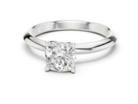 1 Carat Cushion Cut Lab Grown Diamond Solitaire Engagement Ring