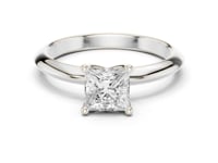 1 Carat Princess Cut Lab Grown Diamond Solitaire Engagement Ring