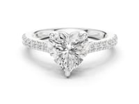 2 Carat Heart Shaped Lab Grown Diamond Pavé Engagement Ring