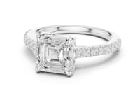 2 Carat Asscher Cut Lab Grown Diamond Pavé Engagement Ring