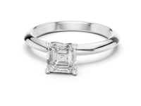 1 Carat Asscher Cut Lab Grown Diamond Solitaire Engagement Ring