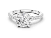 2 Carat Round Lab Grown Diamond Pavé Engagement Ring