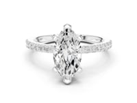 2 Carat Marquise Cut Lab Grown Diamond Pavé Engagement Ring