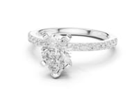 2 Carat Pear Cut Lab Grown Diamond Pavé Engagement Ring