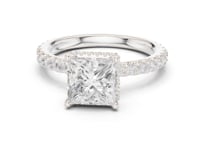 1.5 Carat Princess-Cut Diamond Engagement Ring with Pavé Band