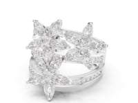 Marquise Cut Diamond Flower Cluster Ring