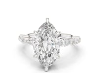 4 Carat Marquise Cut Diamond Engagement Ring with Side Stones