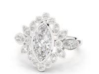 1.5 Carat Marquise center floral halo diamond ring
