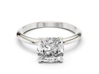 2 Carat Classic Cushion Cut Solitaire Diamond Engagement Ring