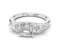 1 Carat Asscher-Cut Three-Stone Diamond Engagement Ring